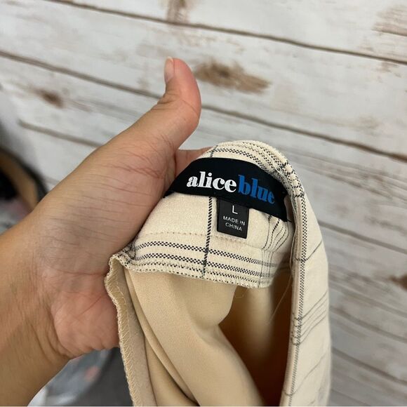 Alice Blue Stitch Fix Ivor Plaid Zipper Faux Suede Skirt Academia - Picture 4 of 5